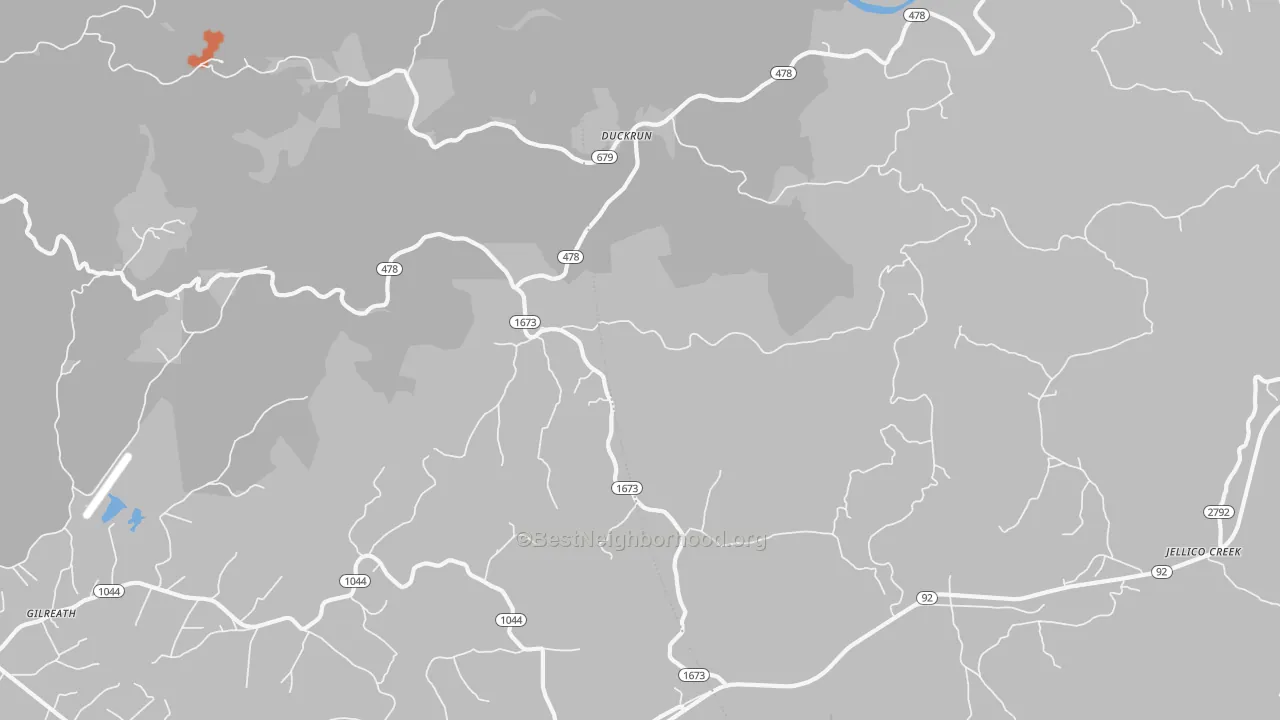 Bike Grade map of Duckrun, KY