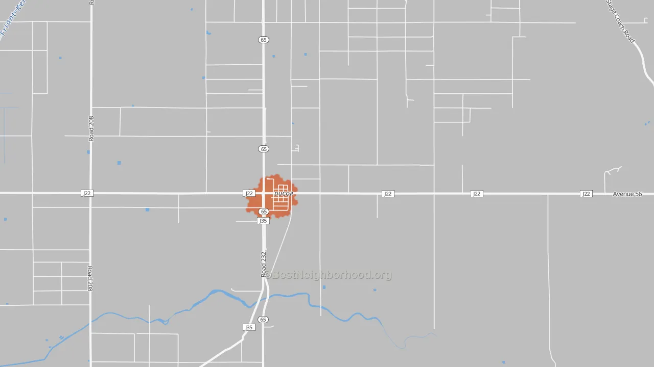 Bike Grade map of Ducor, CA