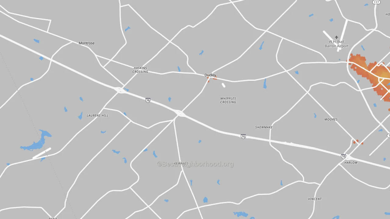 Bike Grade map of Dudley, GA