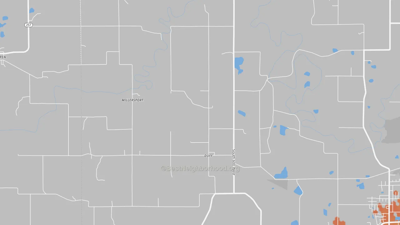 Bike Grade map of Duff, IN