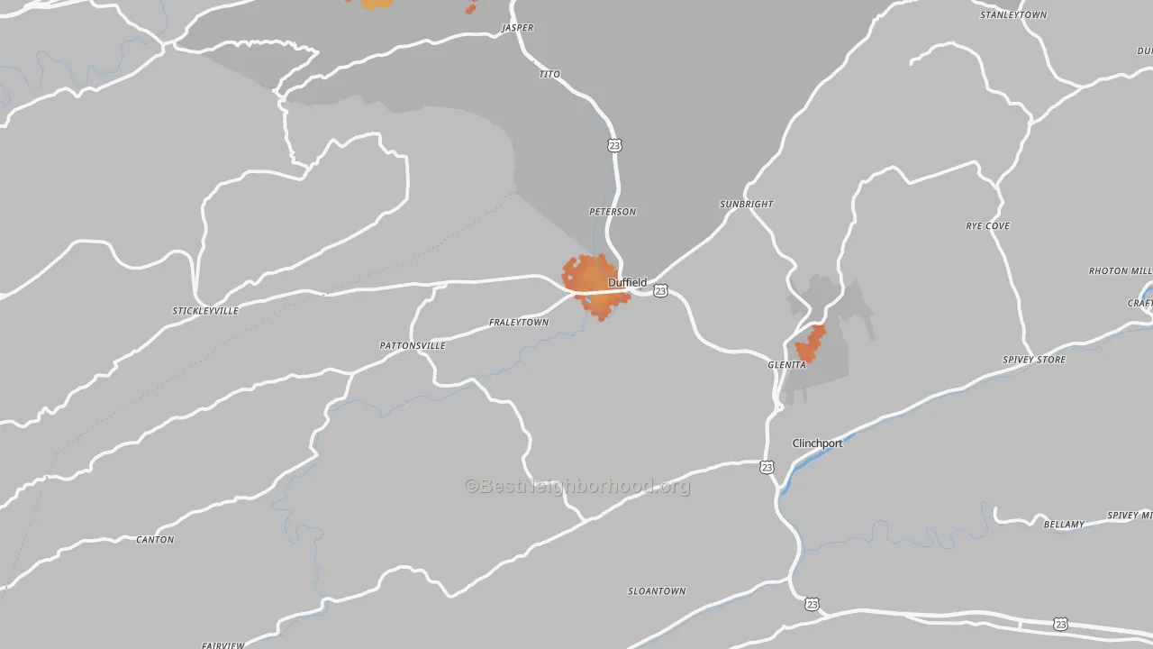 Bike Grade map of Duffield, VA