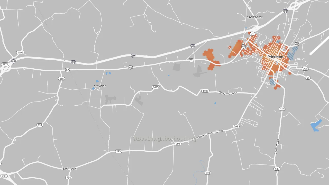 Bike Grade map of Dulaney, KY