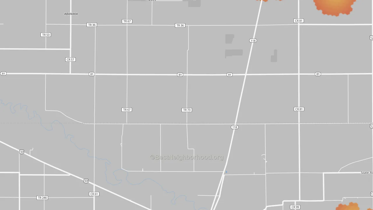 Bike Grade map of Dull, OH