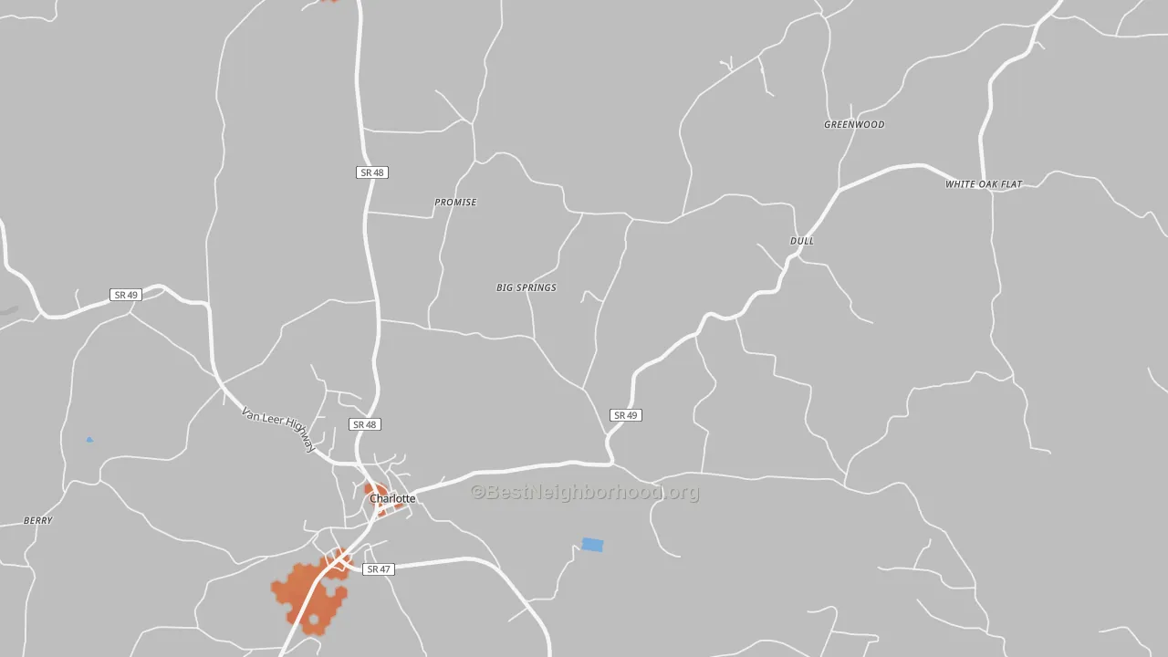 Bike Grade map of Dull, TN