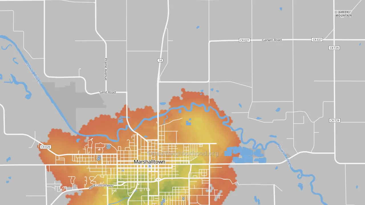 Bike Grade map of Dunbar, IA