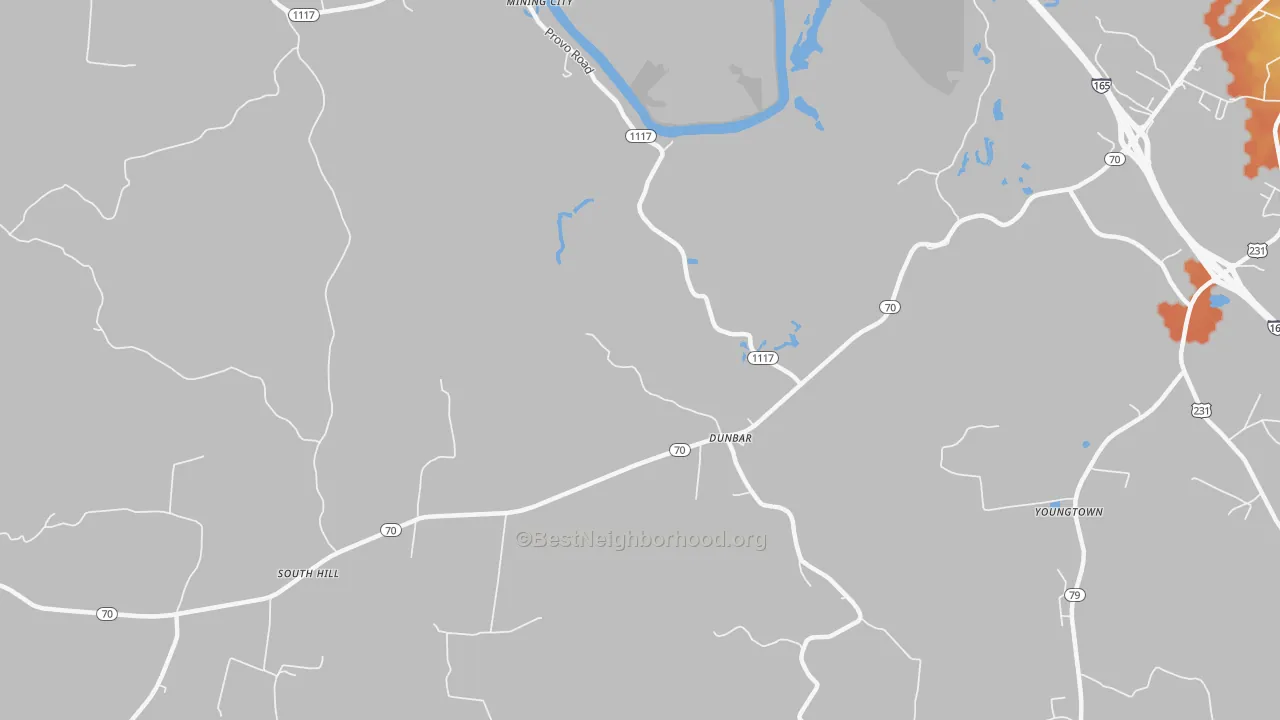 Bike Grade map of Dunbar, KY