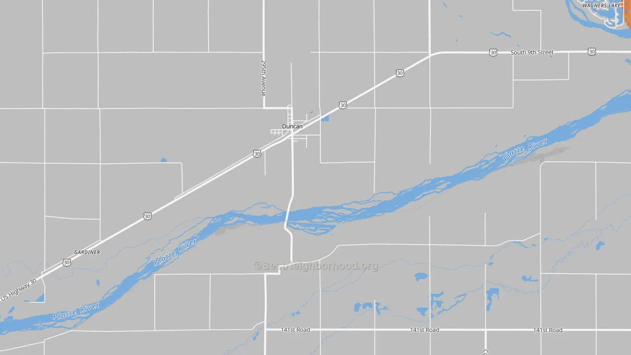 Bike Grade map of Duncan, NE