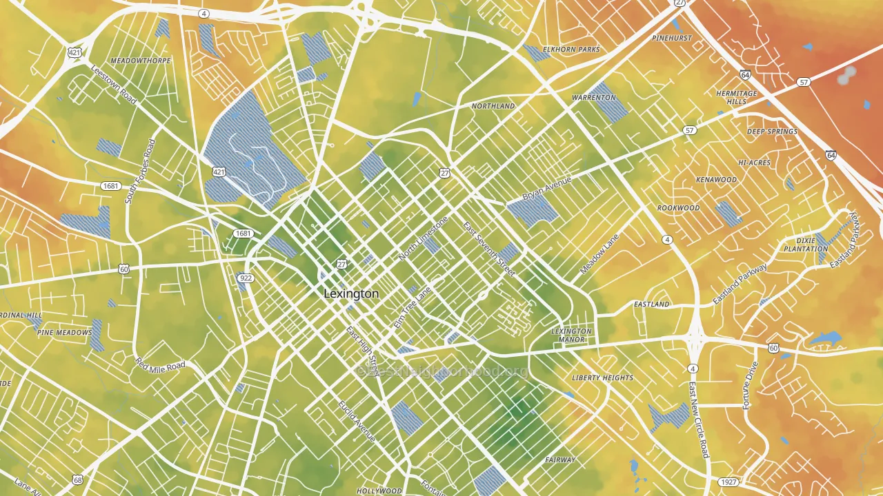 Bike Grade map of Duncan Park, Lexington, KY