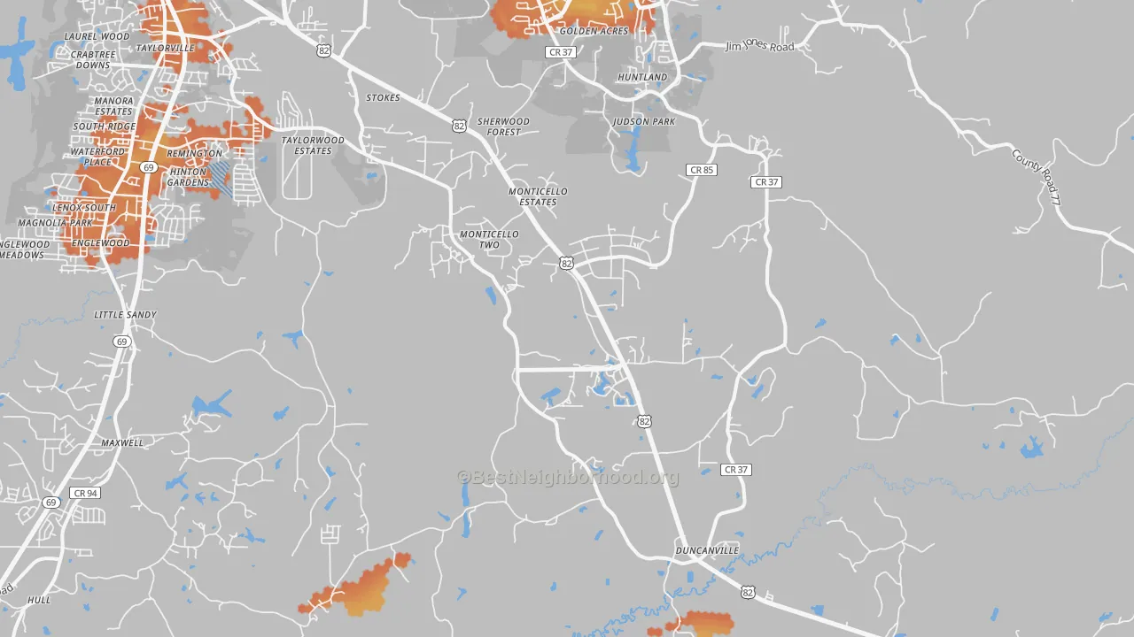 Bike Grade map of Duncanville, AL