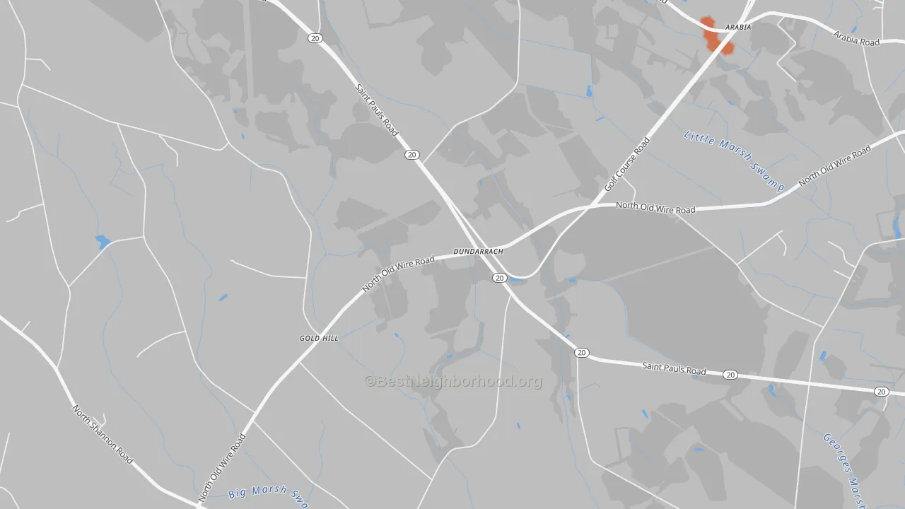 Bike Grade map of Dundarrach, NC