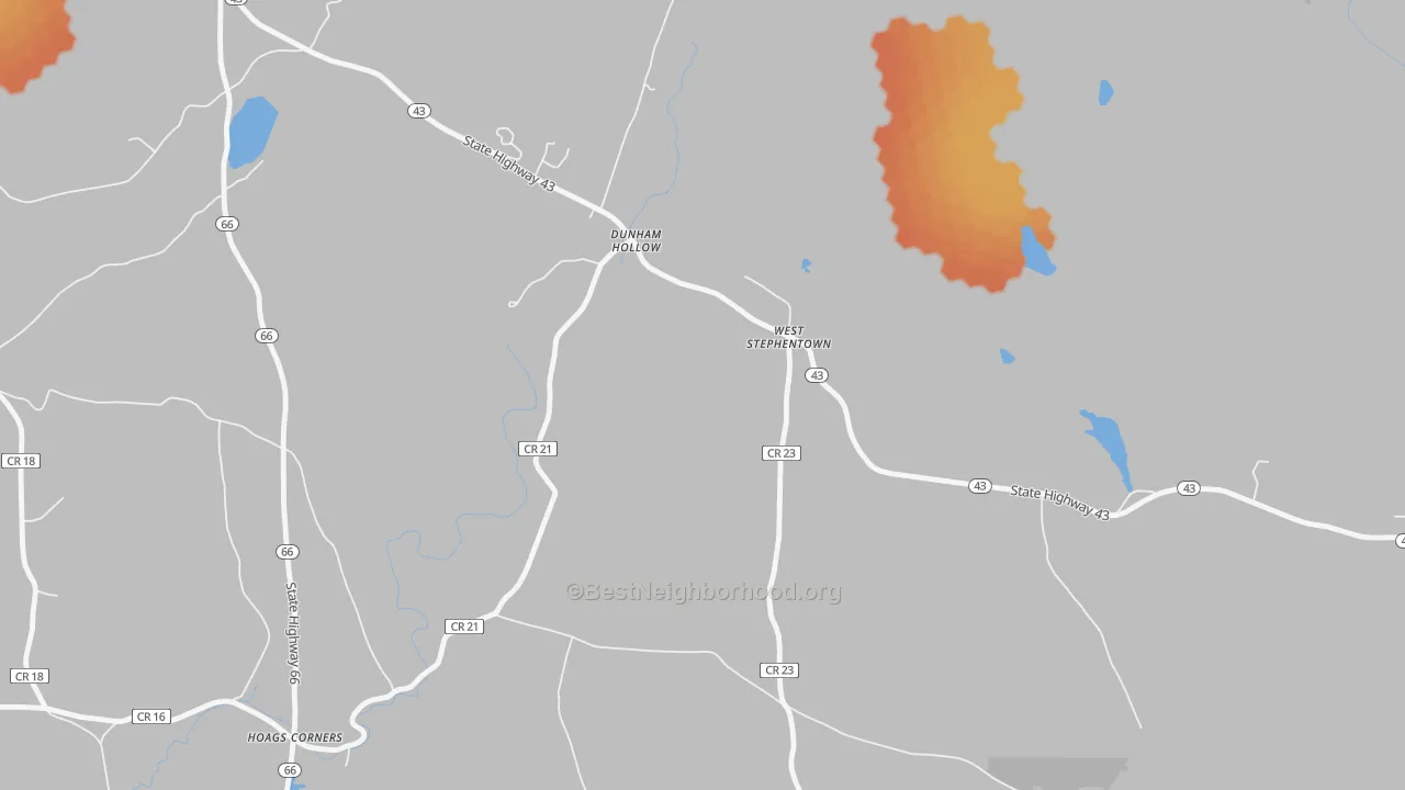 Bike Grade map of Dunham Hollow, NY
