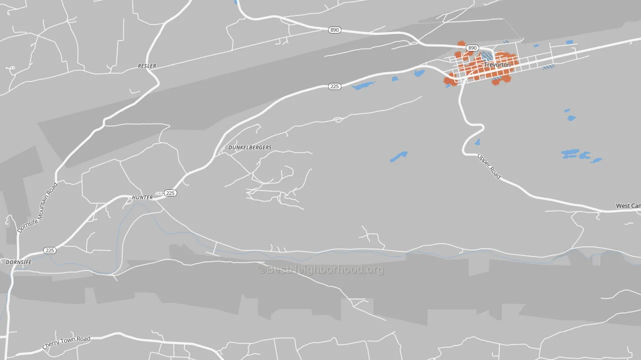 Bike Grade map of Dunkelbergers, PA