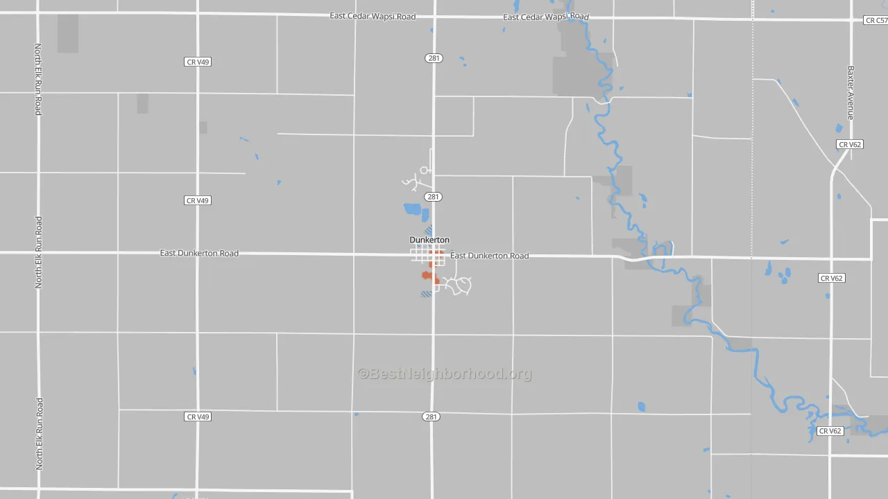 Bike Grade map of Dunkerton, IA