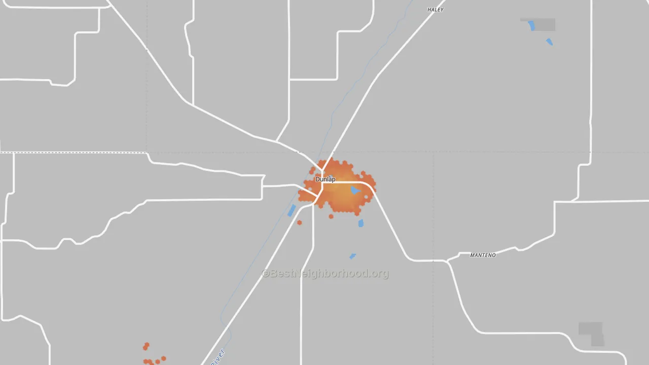 Bike Grade map of Dunlap, IA