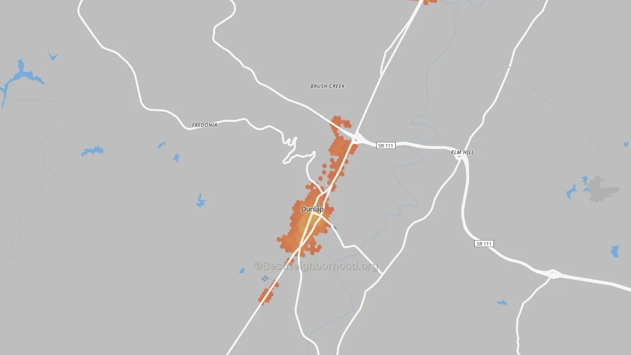 Bike Grade map of Dunlap, TN