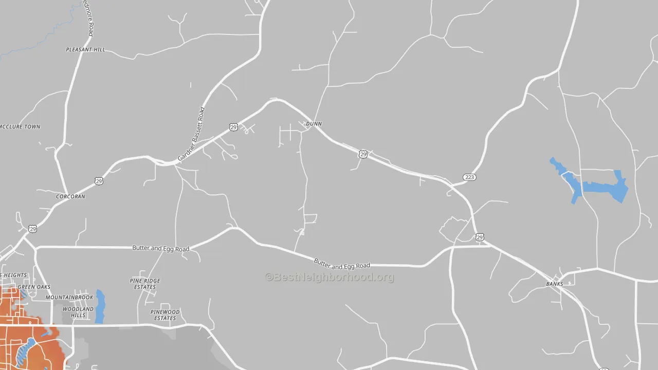 Bike Grade map of Dunn, AL
