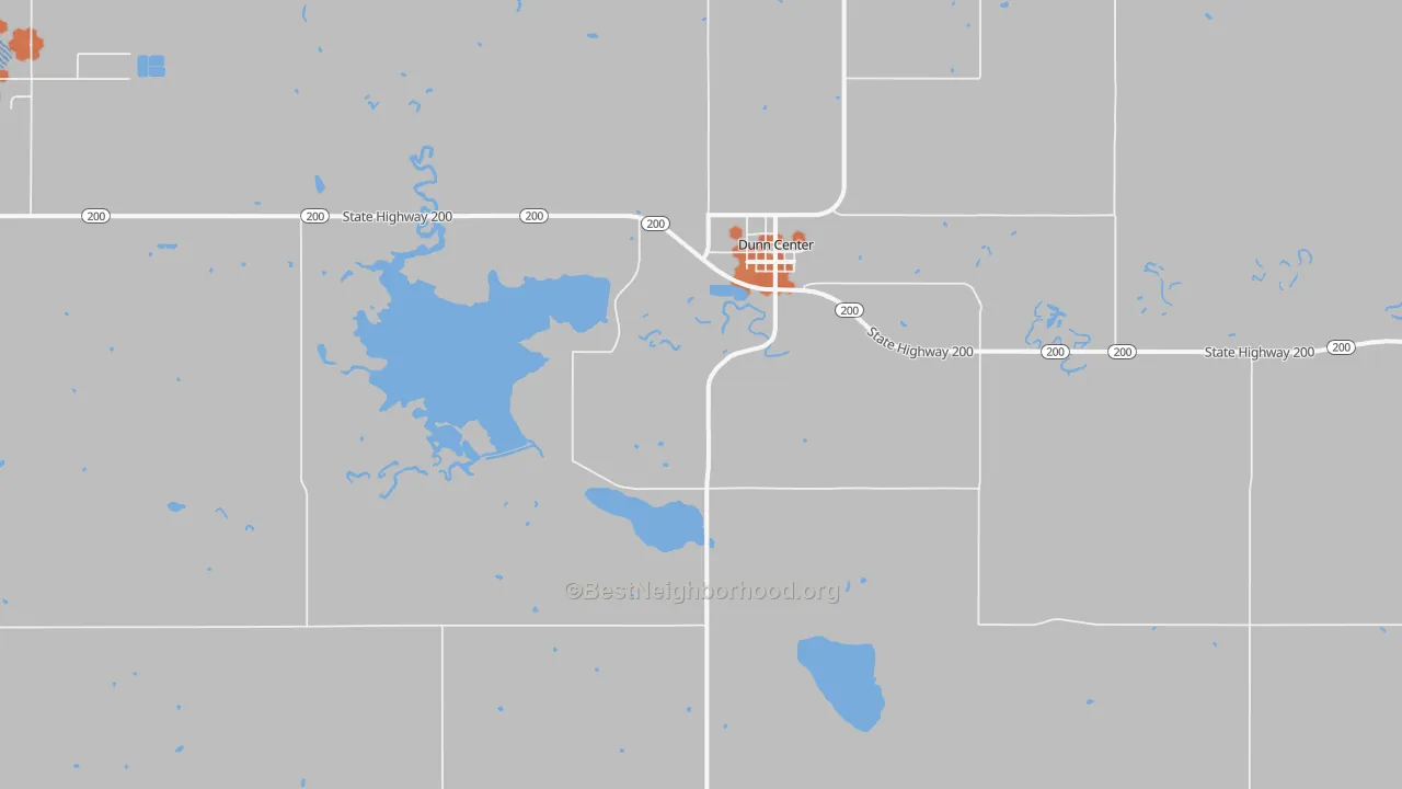 Bike Grade map of Dunn Center, ND