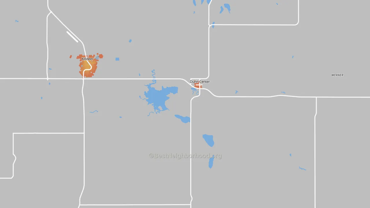 Bike Grade map of Dunn County, ND