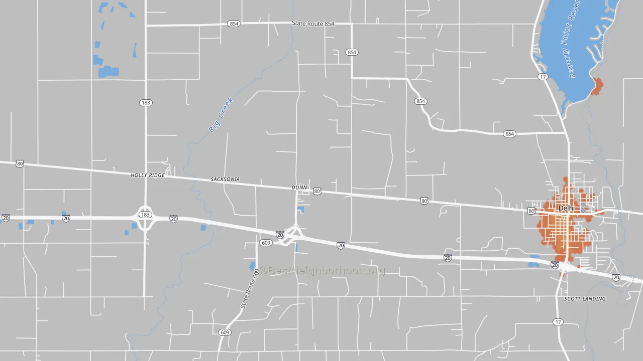 Bike Grade map of Dunn, LA