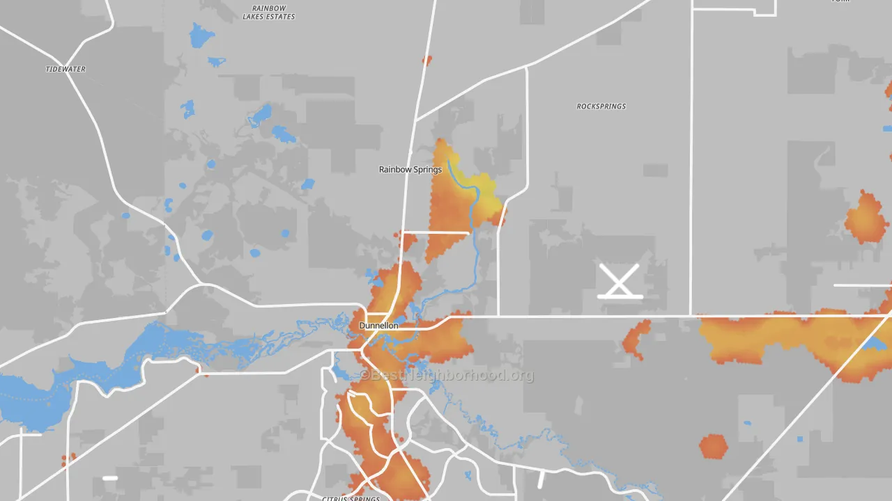 Bike Grade map of Dunnellon, FL