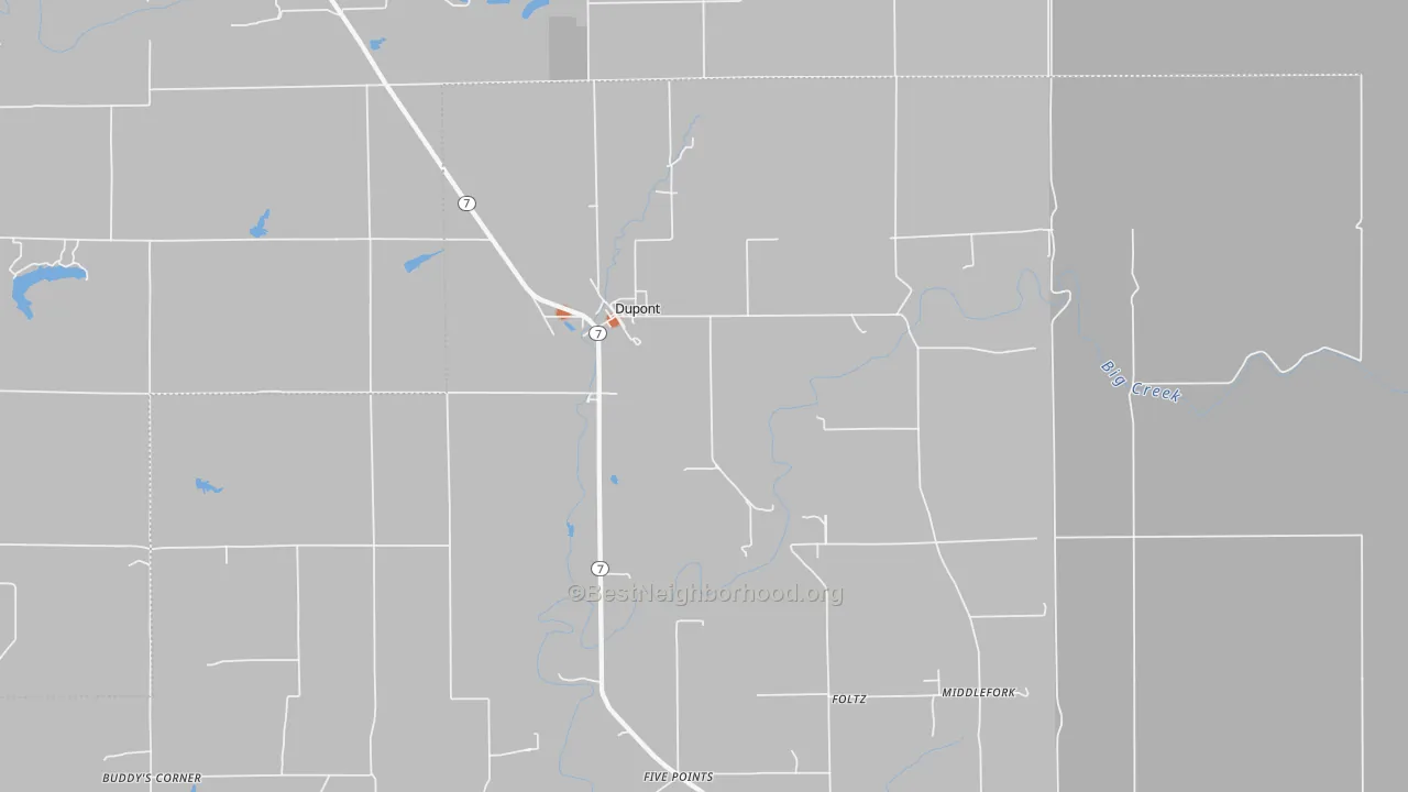 Bike Grade map of Dupont, IN