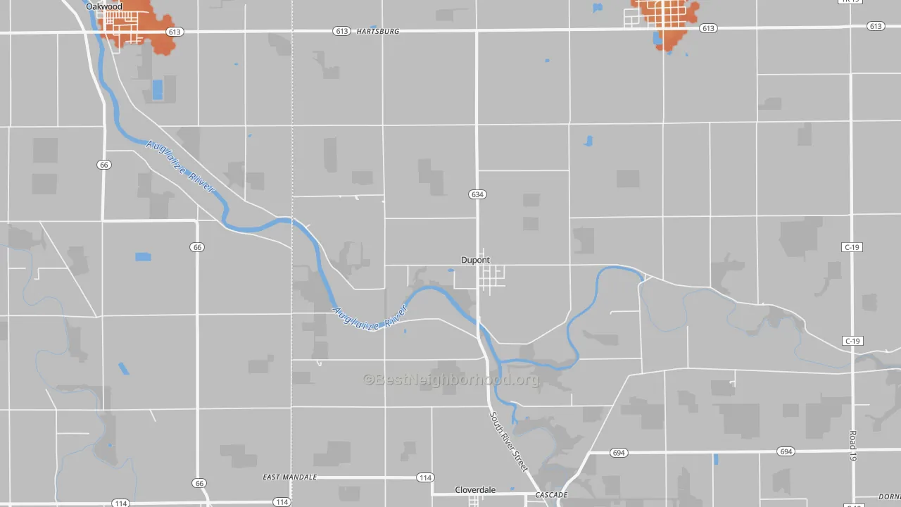 Bike Grade map of Dupont, OH