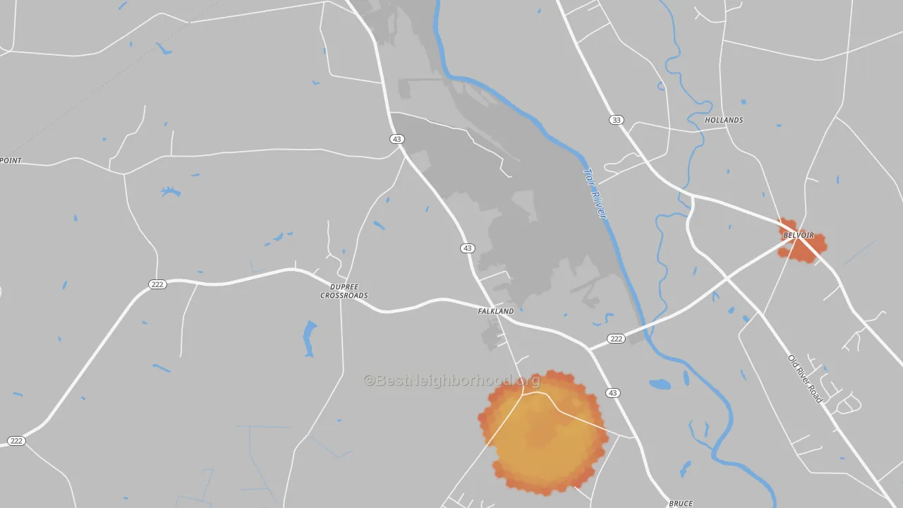 Bike Grade map of Dupree Crossroads, NC