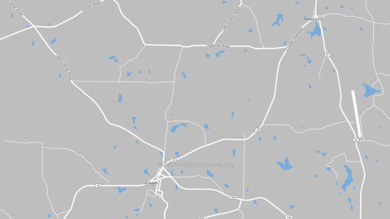 Bike Grade map of Durand, GA