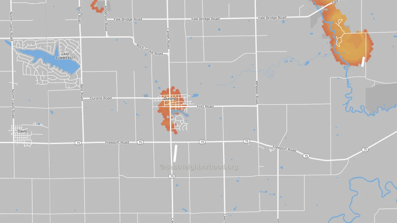 Bike Grade map of Durand, IL