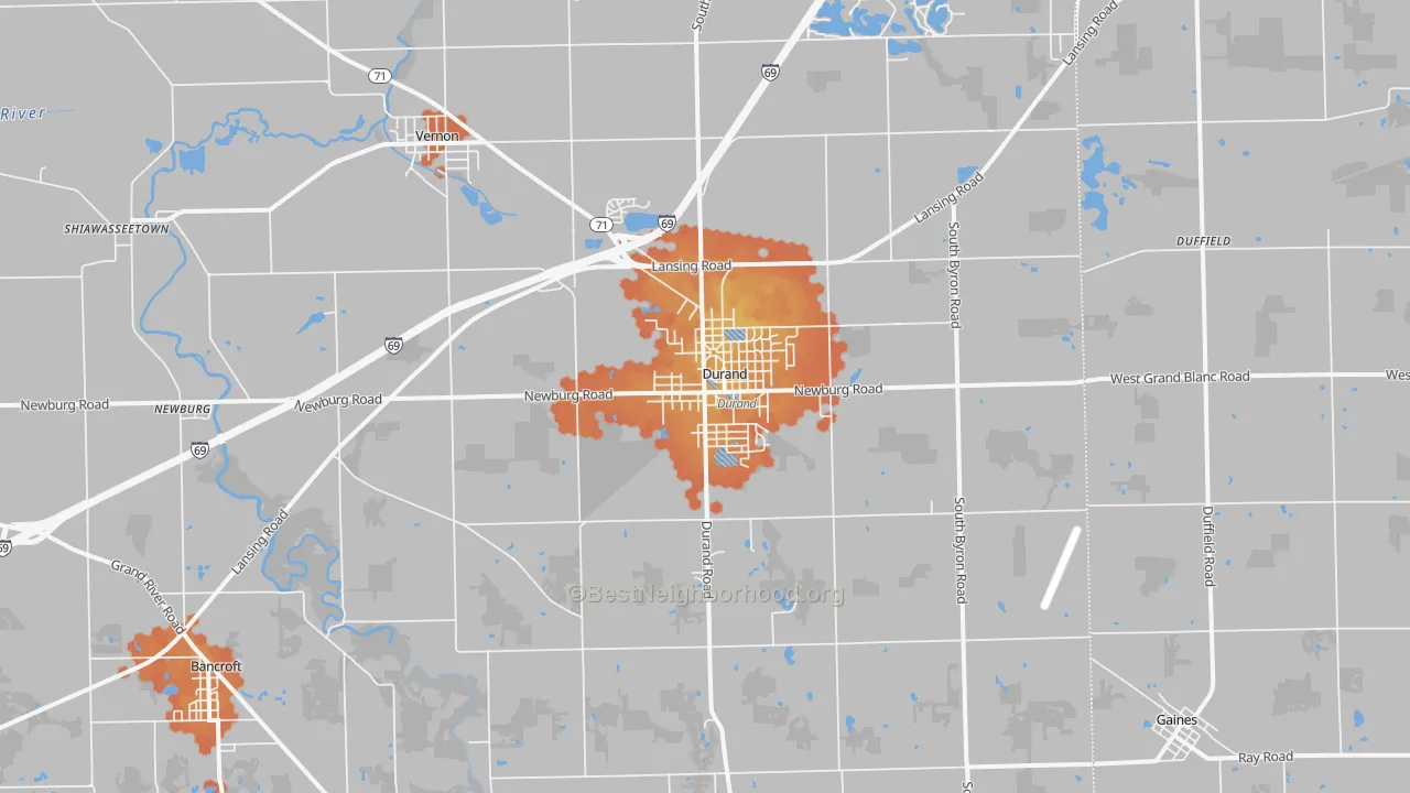 Bike Grade map of Durand, MI