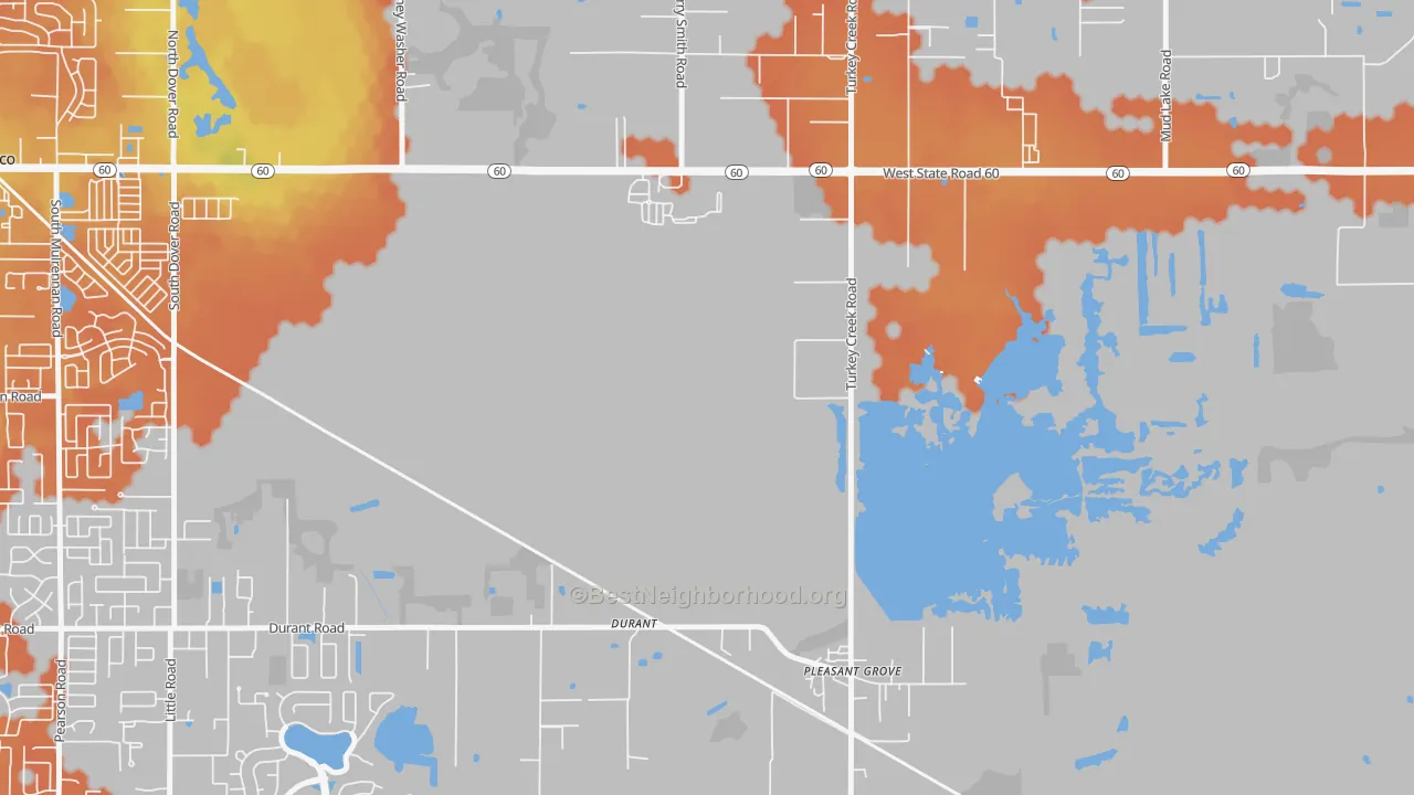 Bike Grade map of Durant, FL