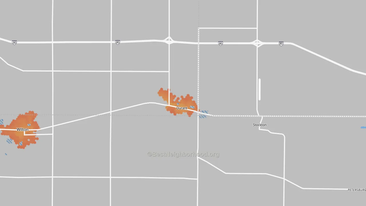 Bike Grade map of Durant, IA