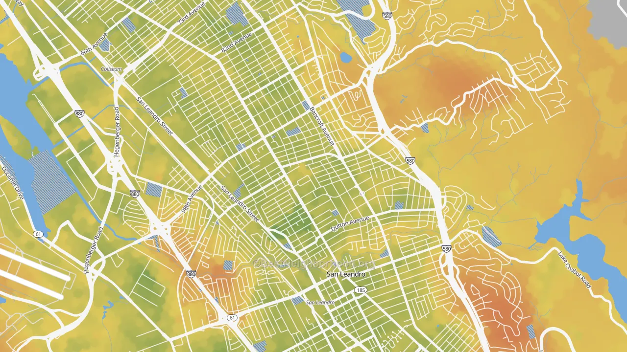 Bike Grade map of Durant Manor, Oakland, CA