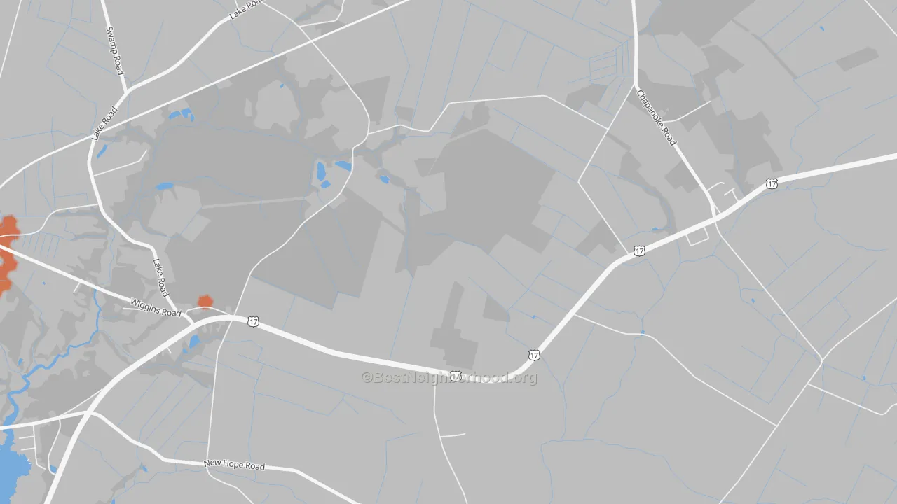 Bike Grade map of Durants Neck, NC