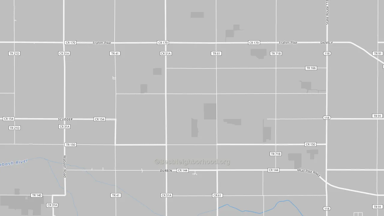 Bike Grade map of Durbin, OH