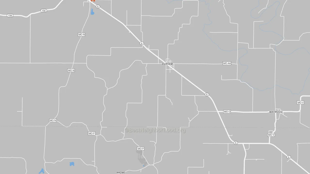Bike Grade map of Durham, MO