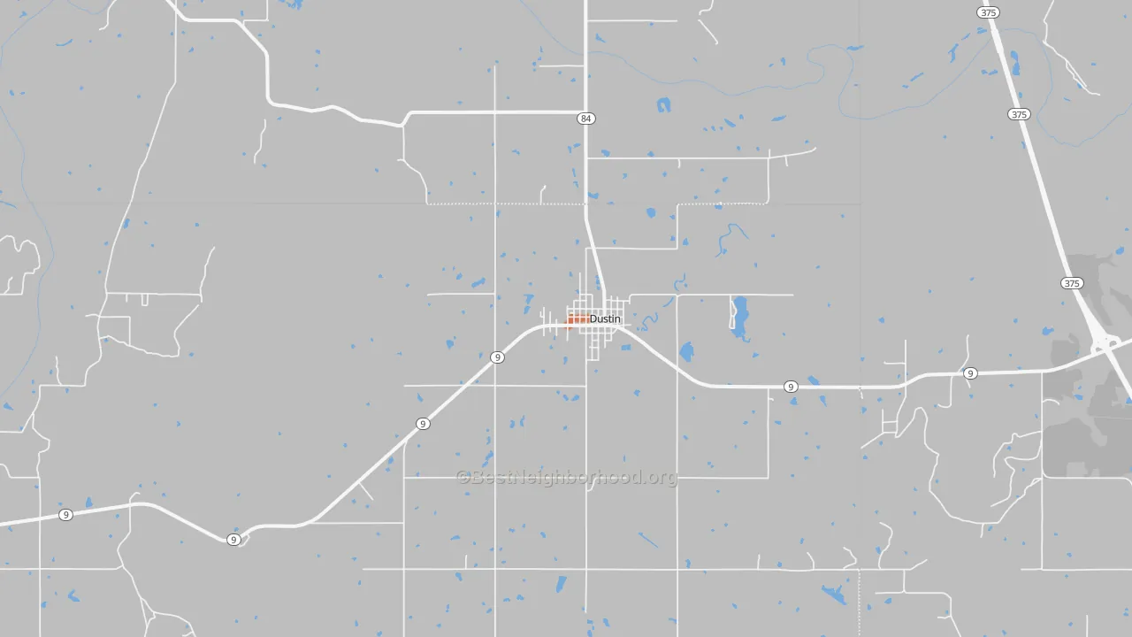Bike Grade map of Dustin, OK