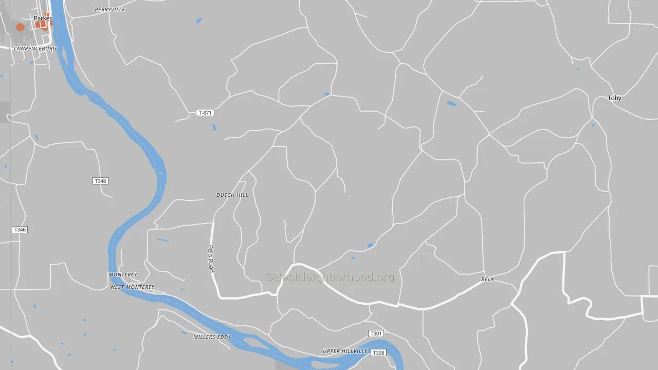 Bike Grade map of Dutch Hill, PA