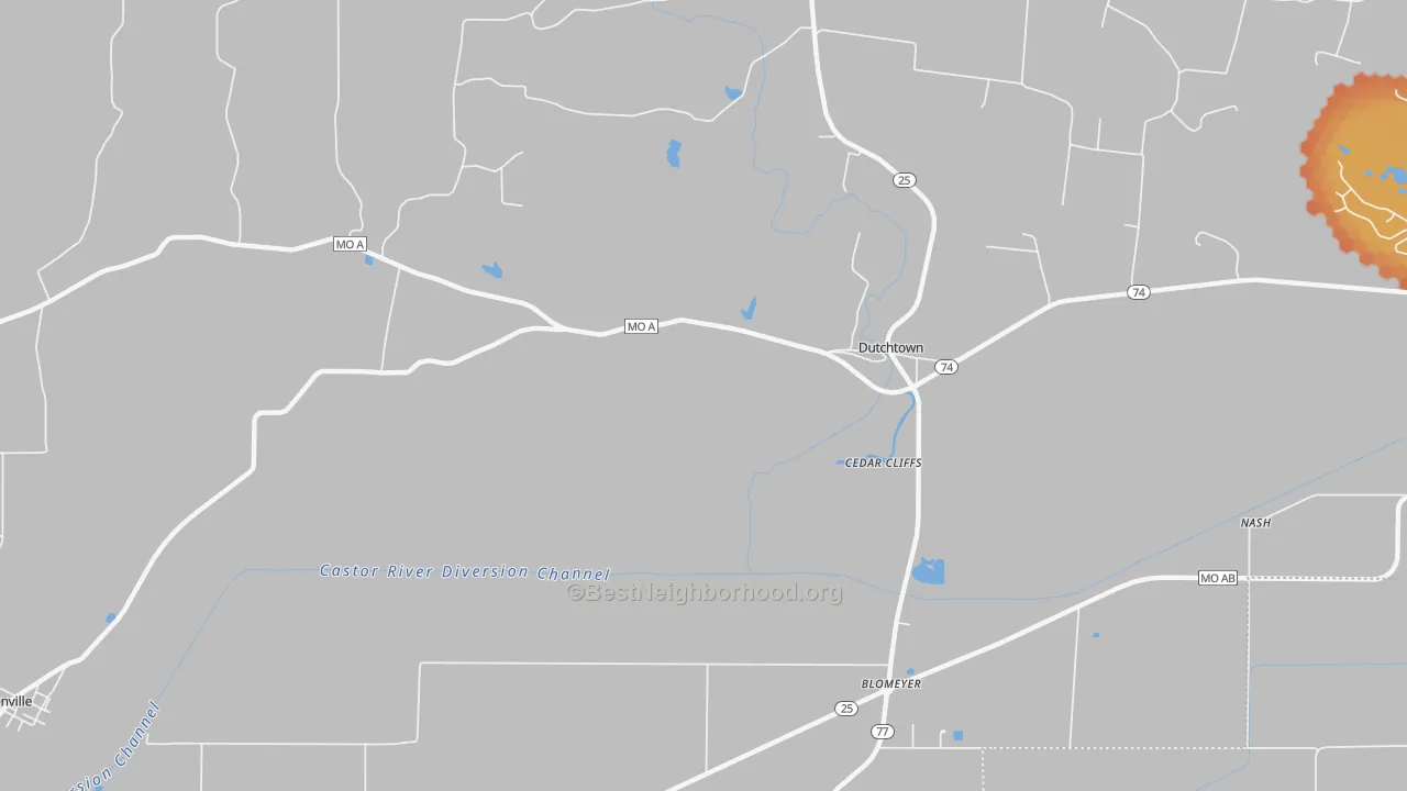Bike Grade map of Dutchtown, MO