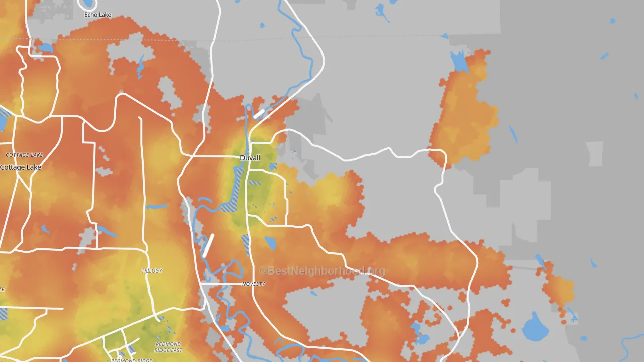 Bike Grade map of Duvall, WA
