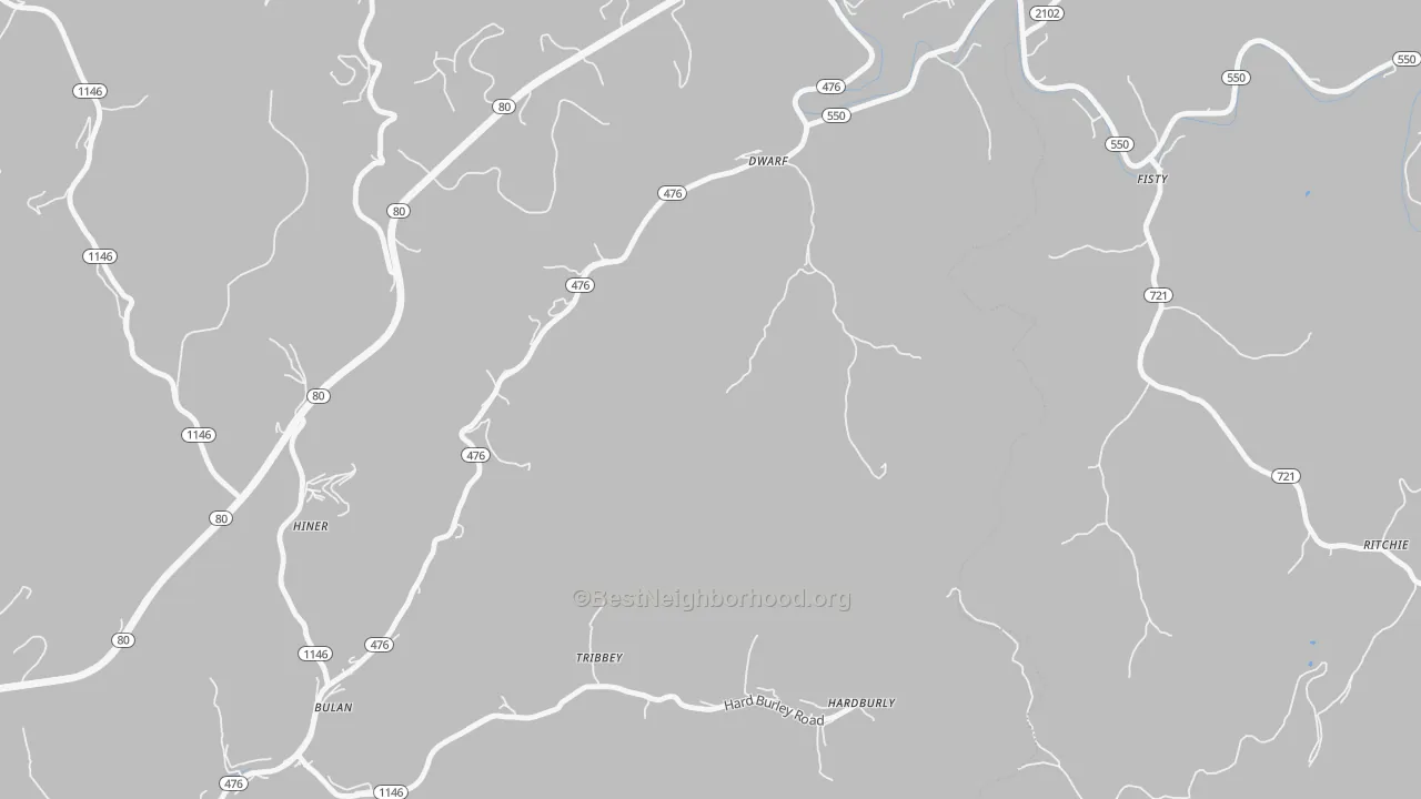 Bike Grade map of Dwarf, KY
