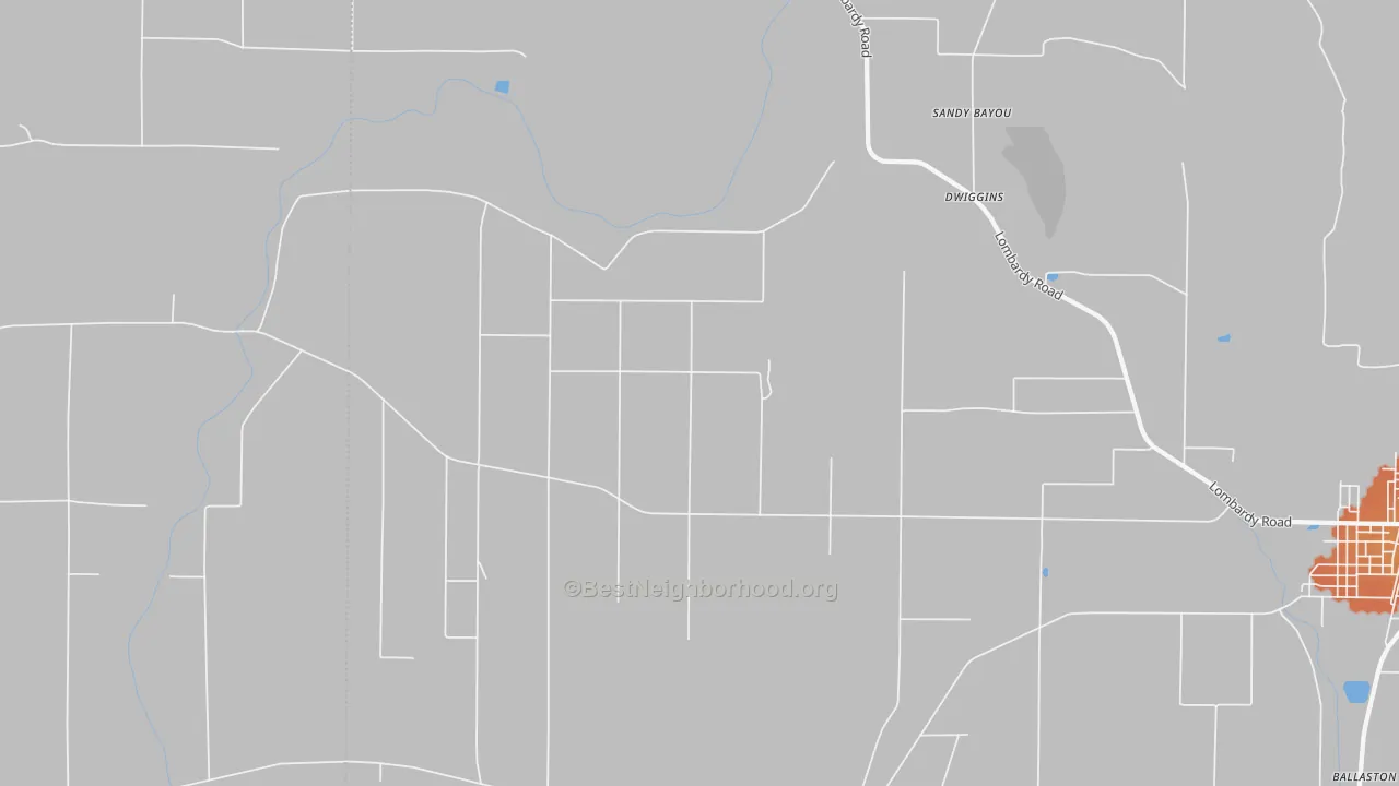 Bike Grade map of Dwiggins, MS