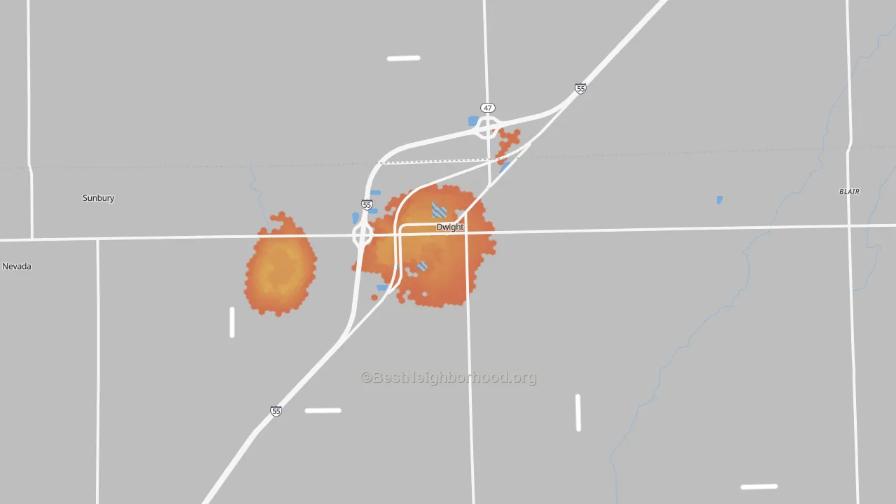 Bike Grade map of Dwight, IL