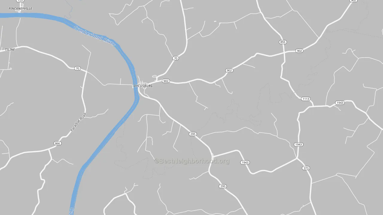 Bike Grade map of Dycusburg, KY