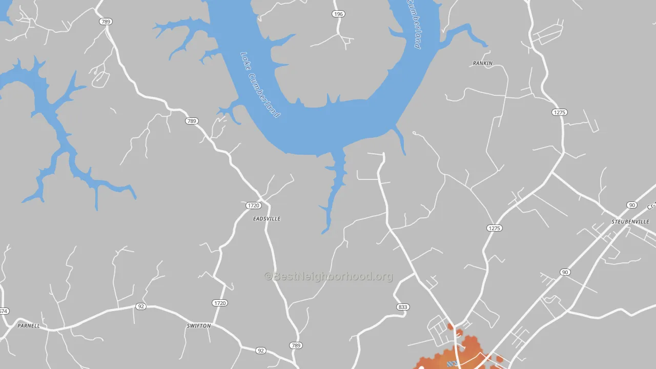 Bike Grade map of Eadsville, KY
