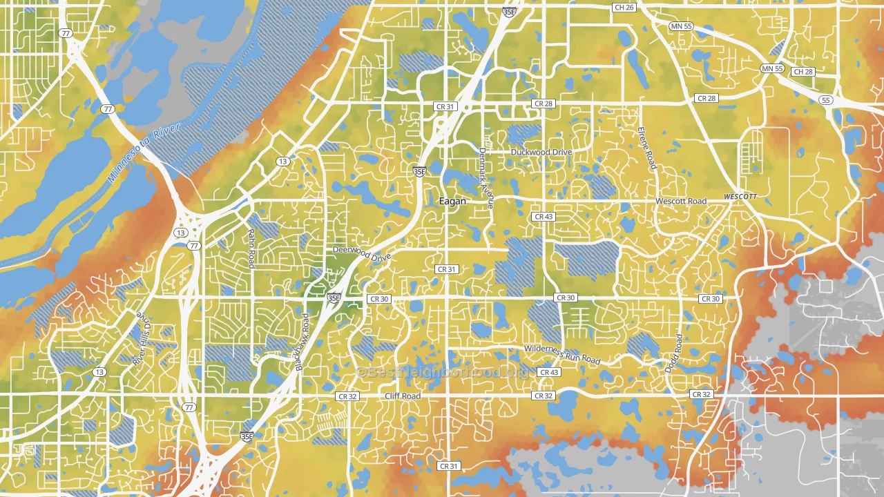 Bike Grade map of Eagan, MN