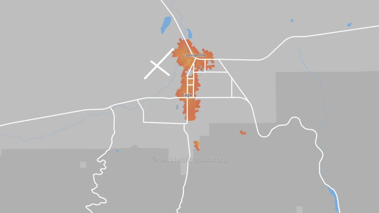 Bike Grade map of Eagar, AZ