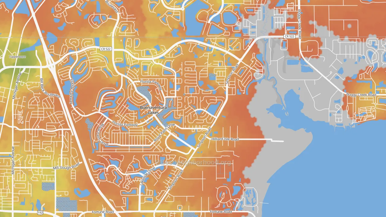 Bike Grade map of Eagle Bay, Kissimmee, FL
