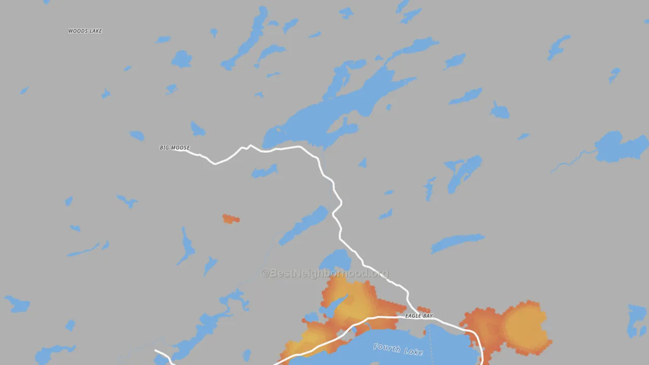 Bike Grade map of Eagle Bay, NY