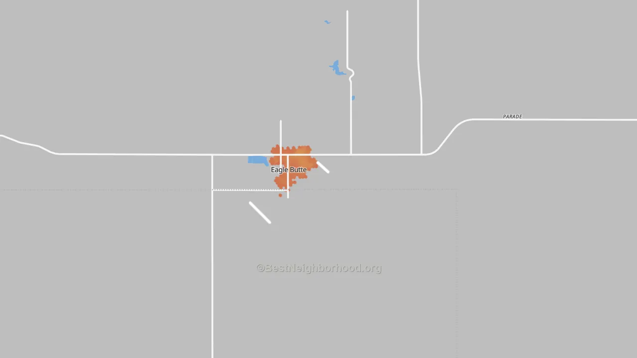 Bike Grade map of Eagle Butte, SD